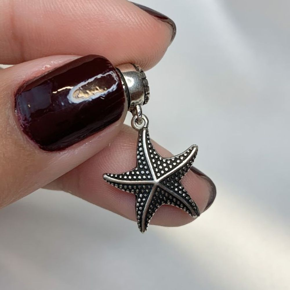 Berloque Estrela do Mar Pontilhada Prata 925