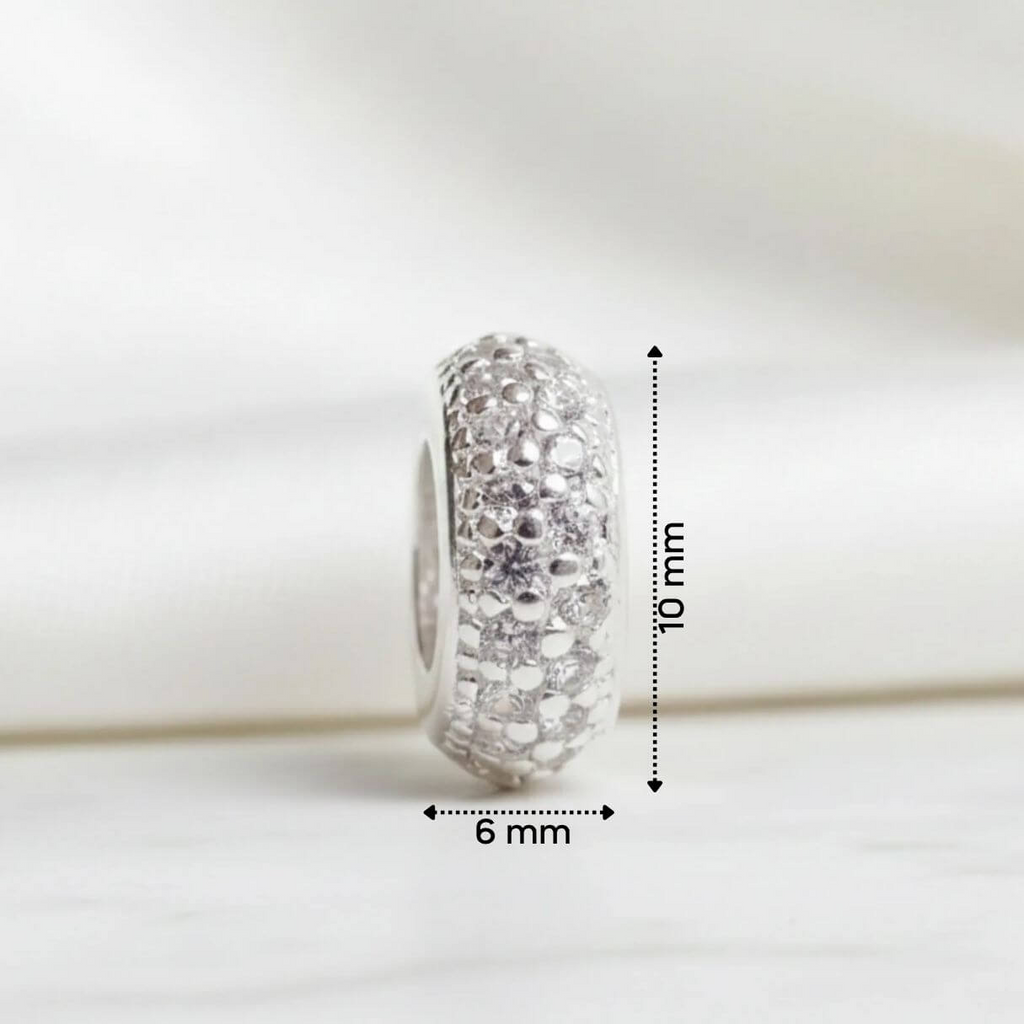 Berloque Separador Zircônia Cristal Prata 925