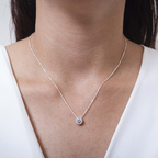 Colar Ponto de Luz Zircônia Cristal 8mm 45 cm Prata 925