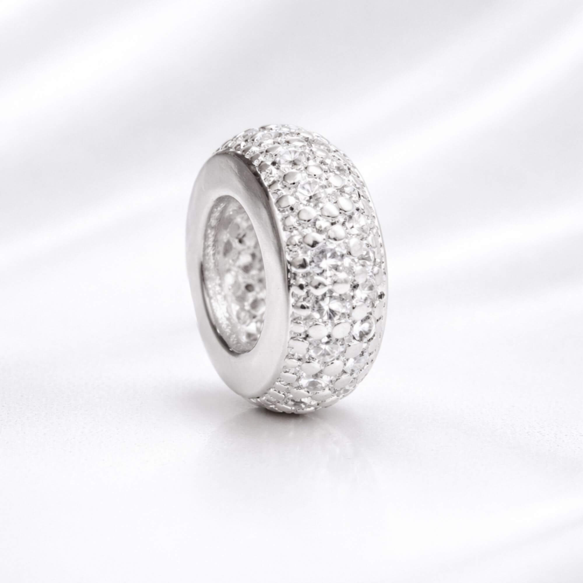 Berloque Separador Zircônia Cristal Prata 925