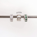 Leve 3 pague 2 - Kit de Berloques em Prata 925 Mini Separador Zirconia Cristal e Verde e Ganhe Mini Separador Corações