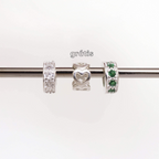 Leve 3 pague 2 - Kit de Berloques em Prata 925 Mini Separador Zirconia Cristal e Verde e Ganhe Mini Separador Corações