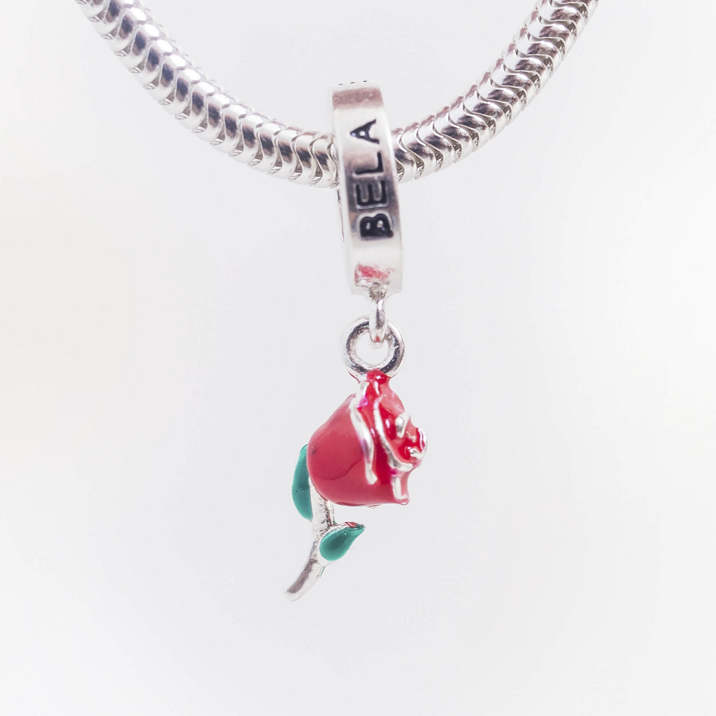 Berloque Rosa Encantada Prata 925