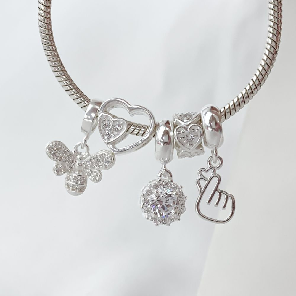 Berloque Radiante Zircônia Cristal Prata 925