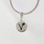 Berloque Medalha Vegano Prata 925