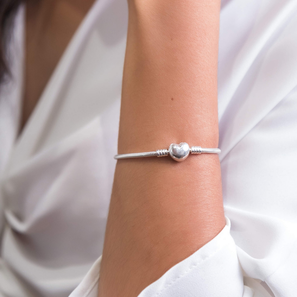 Pulseira de Berloque Coração Prata 925