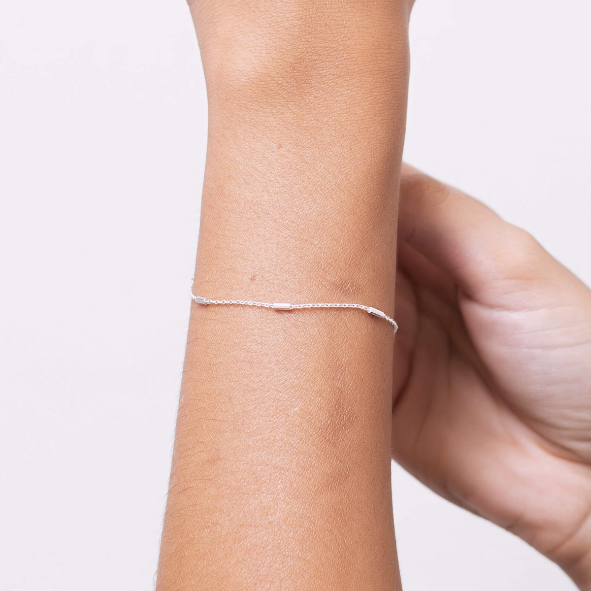 Pulseira Cartier Alternada 18cm Prata 925