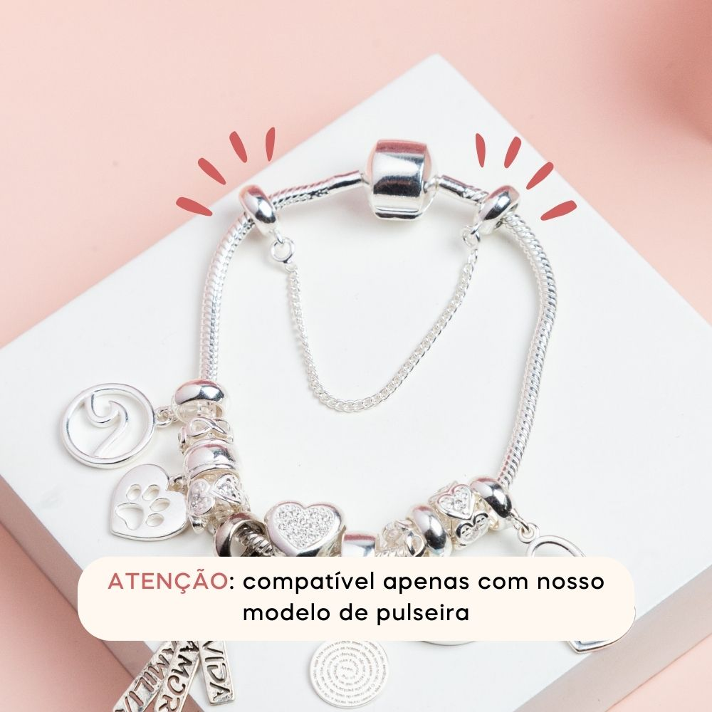 Corrente de Segurança Trava Silicone Prata 925