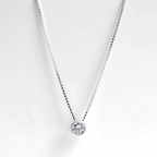 Colar Ponto de Luz Zircônia Cristal 6mm 40 cm Prata 925