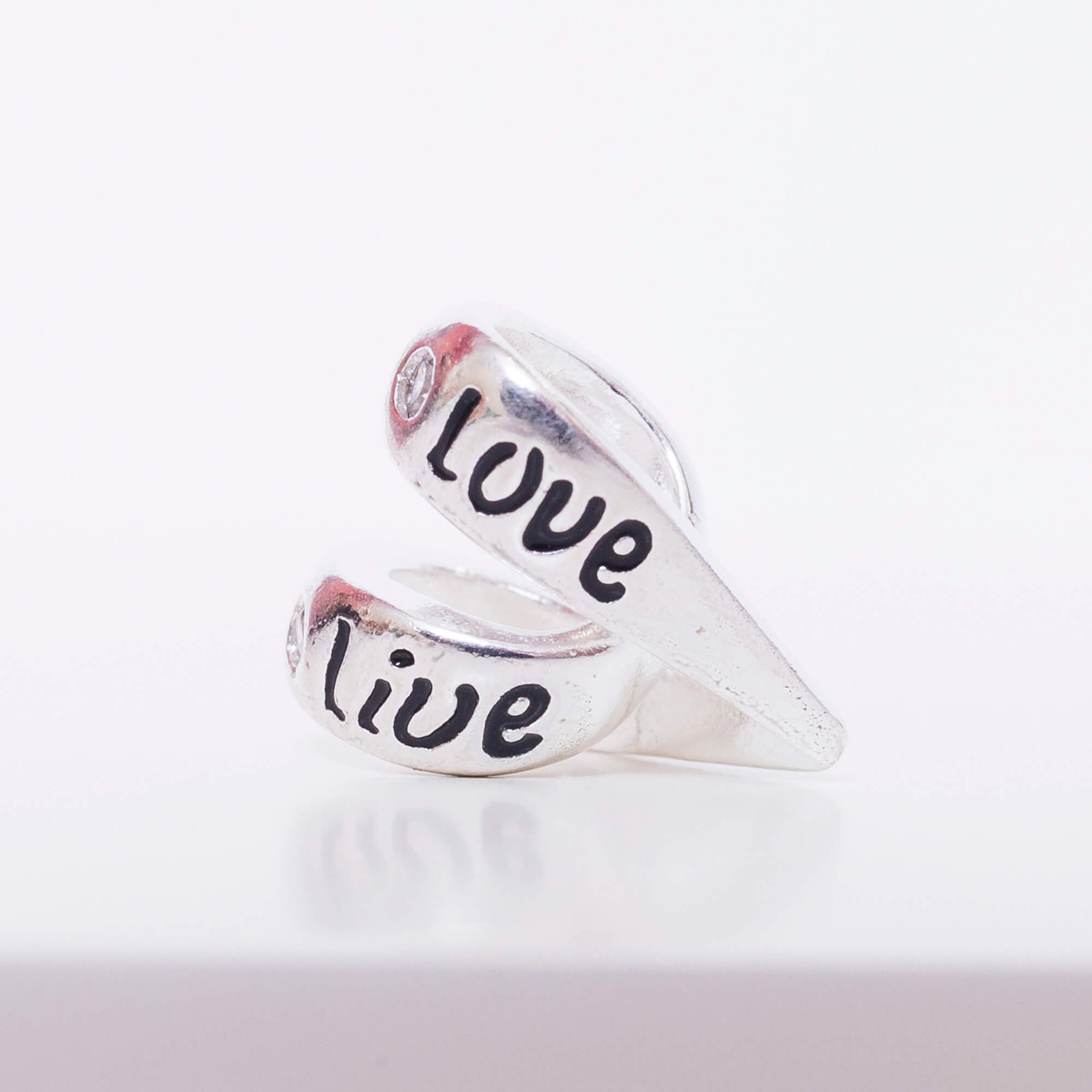 Berloque Separador Coração Espiral Live Love Prata 925
