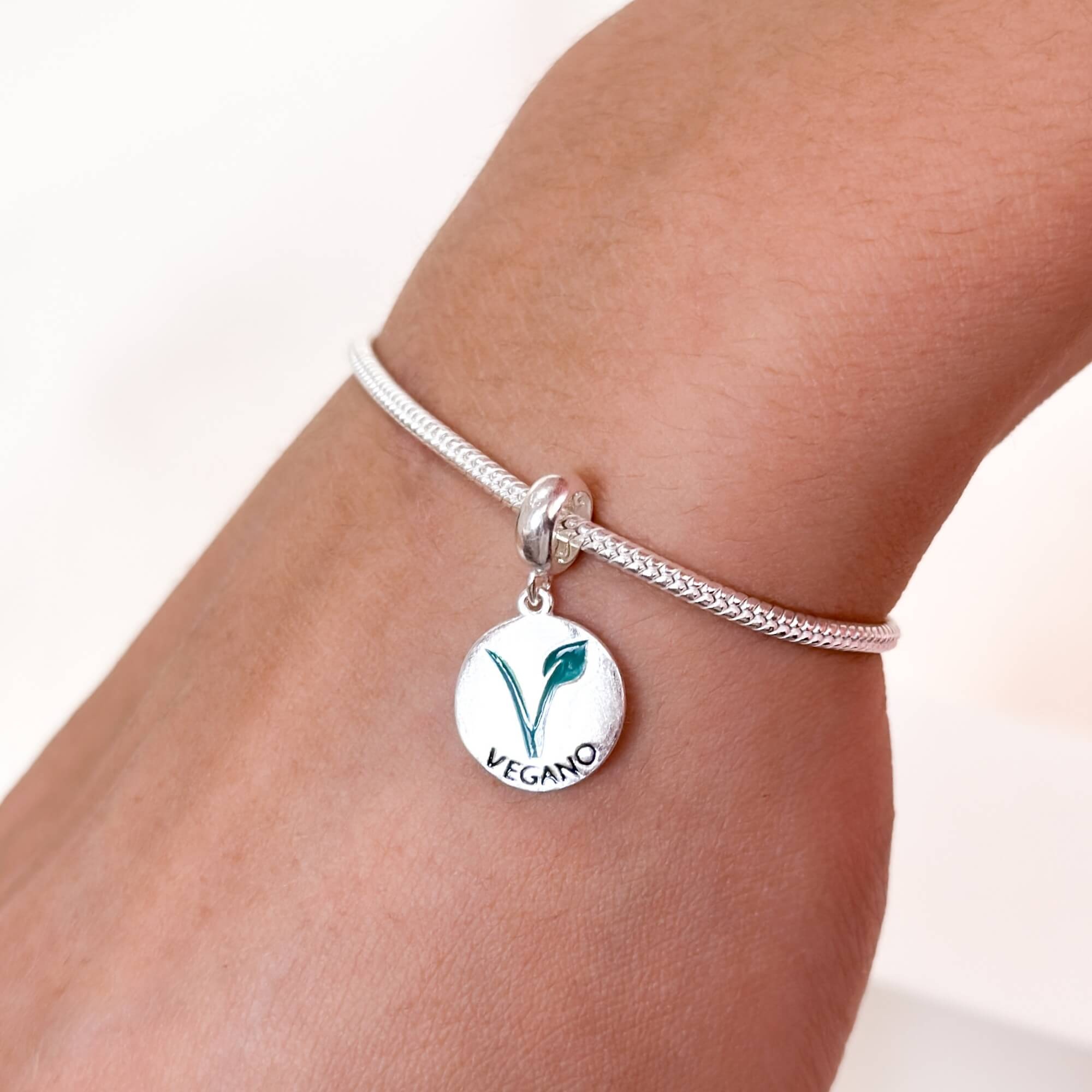Berloque Medalha Vegano Prata 925