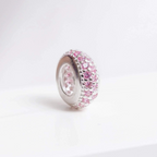 Berloque Separador Zircônia Rosa Bebê Prata 925