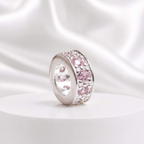 Berloque Mini Separador Zircônia Rosa Bebê Prata 925