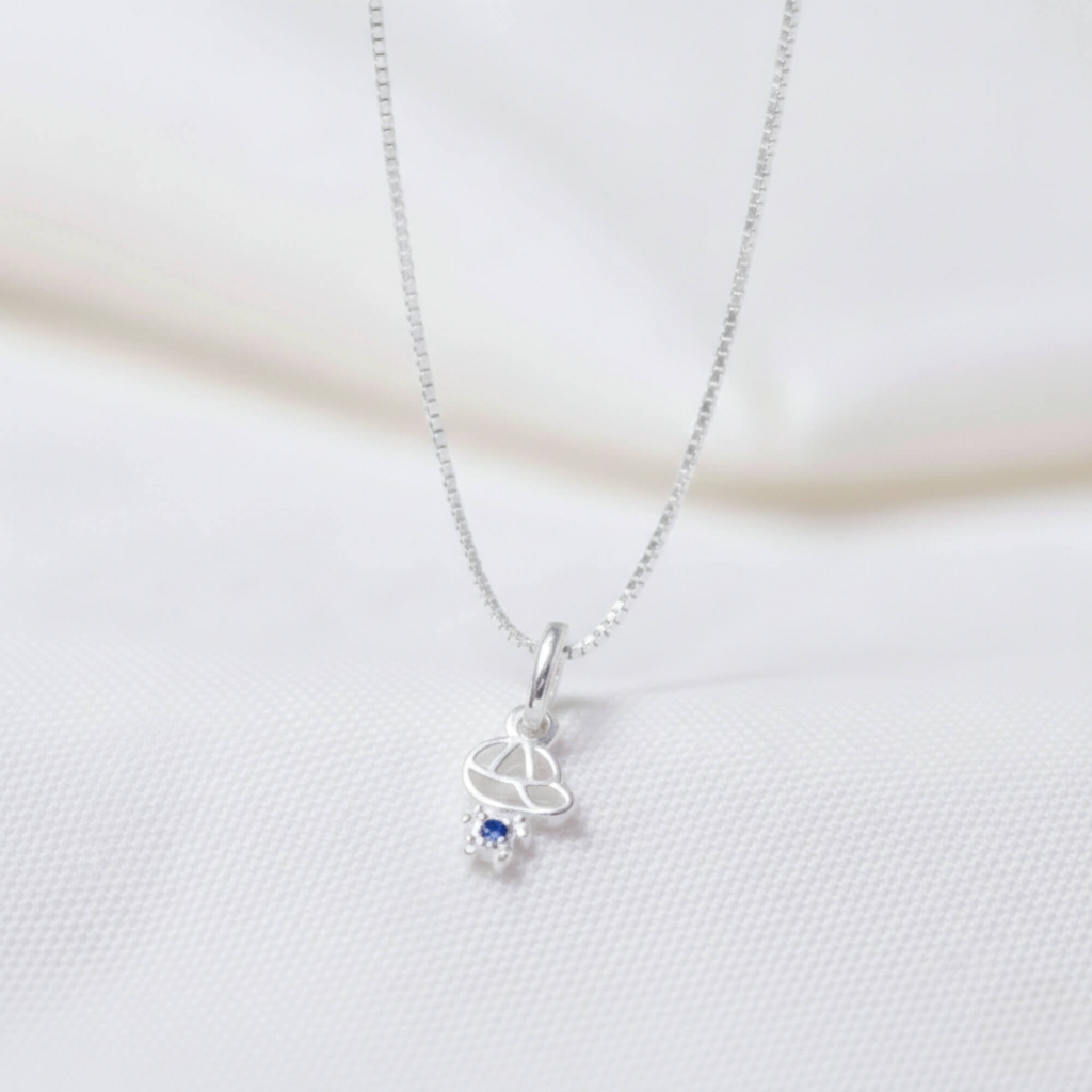 Colar Filho com Zircônia Azul Prata 925
