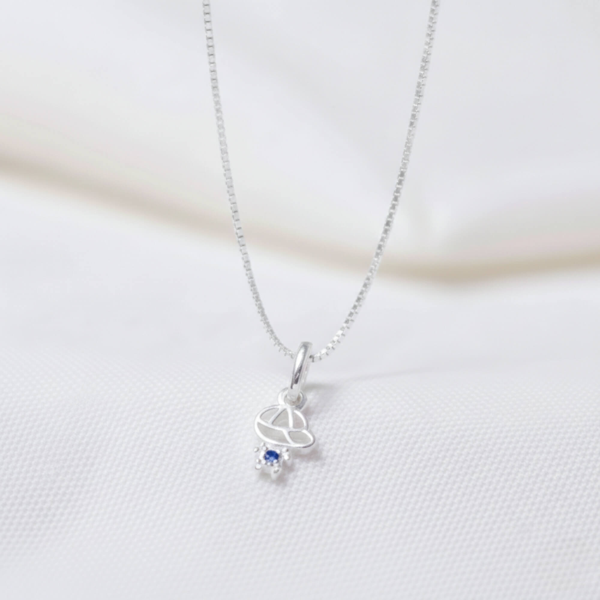 Colar Filho com Zircônia Azul Prata 925