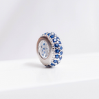Berloque Separador Zircônia Azul Prata 925