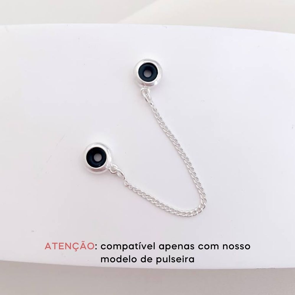Corrente de Segurança Trava Silicone Prata 925