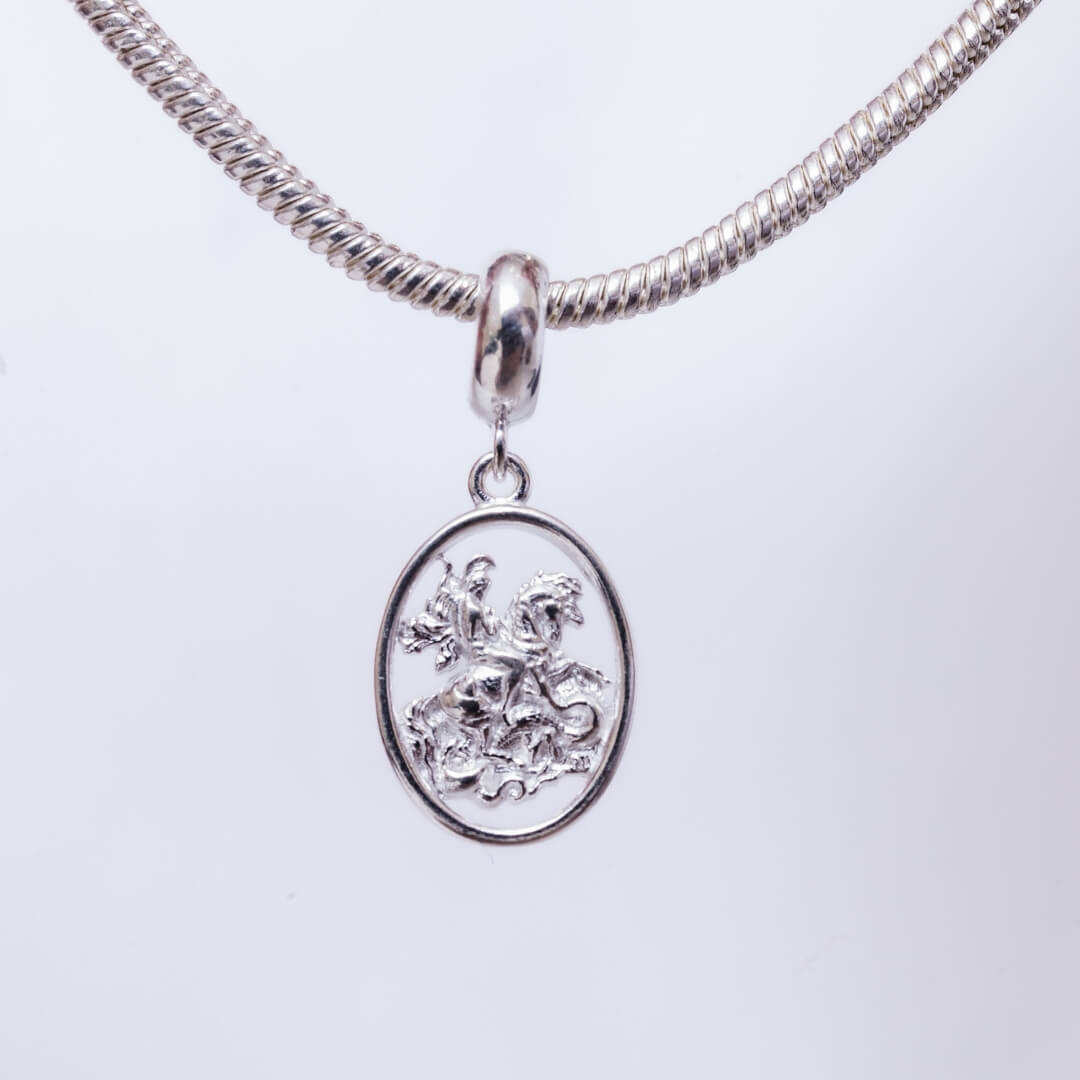 Berloque São Jorge Medalha Vazada Prata 925