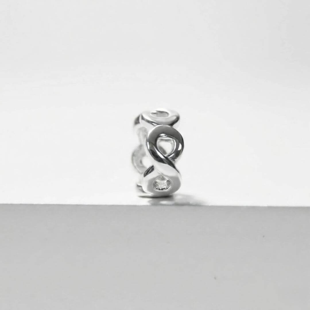Berloque Mini Separador Símbolo do Infinito Prata 925