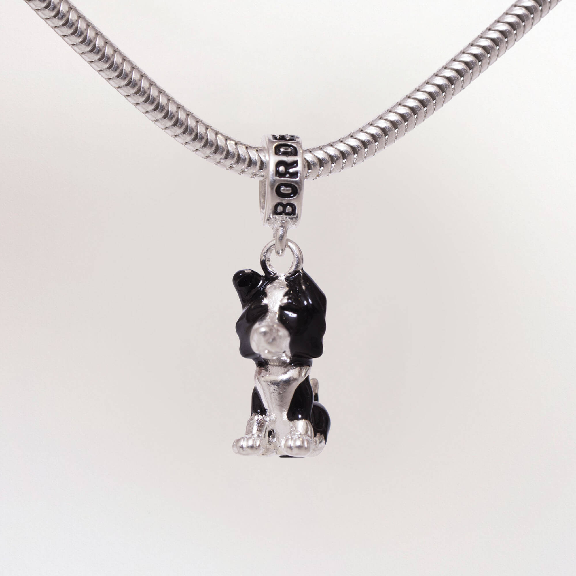 Berloque Cachorro Border Collie Prata 925