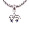 Berloque Filhos Zircônia Azul Prata 925