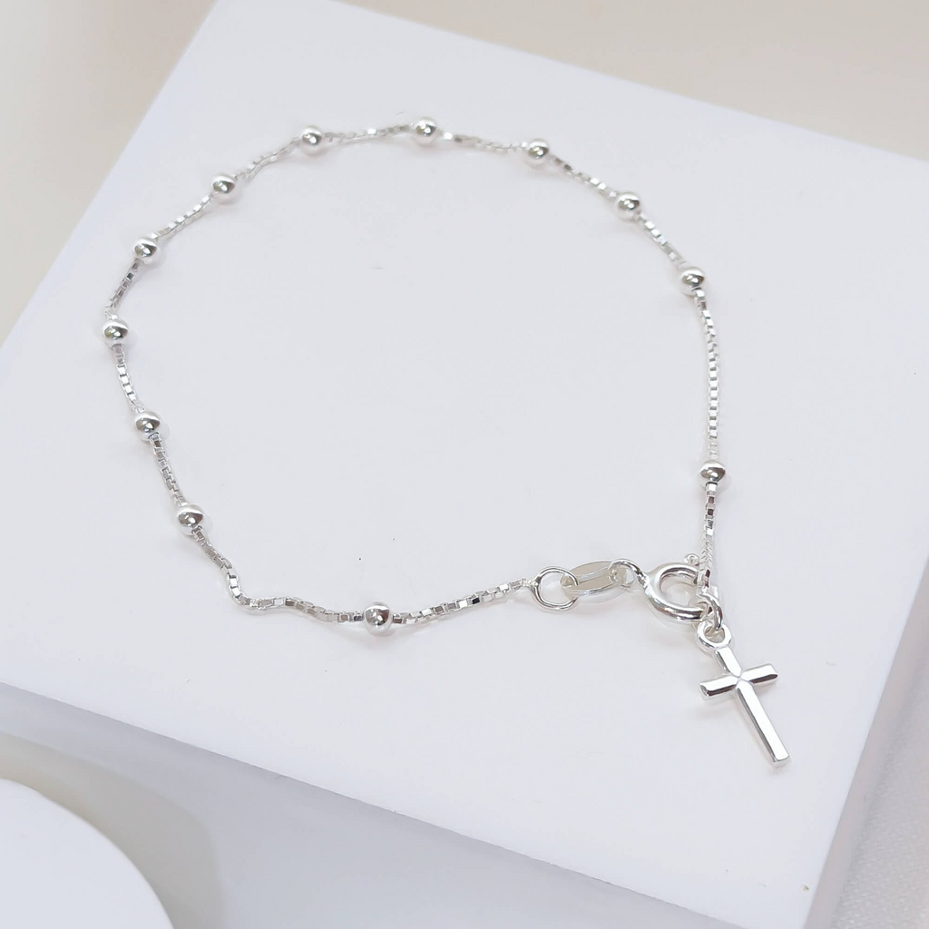 Pulseira Terço Veneziana Prata 925