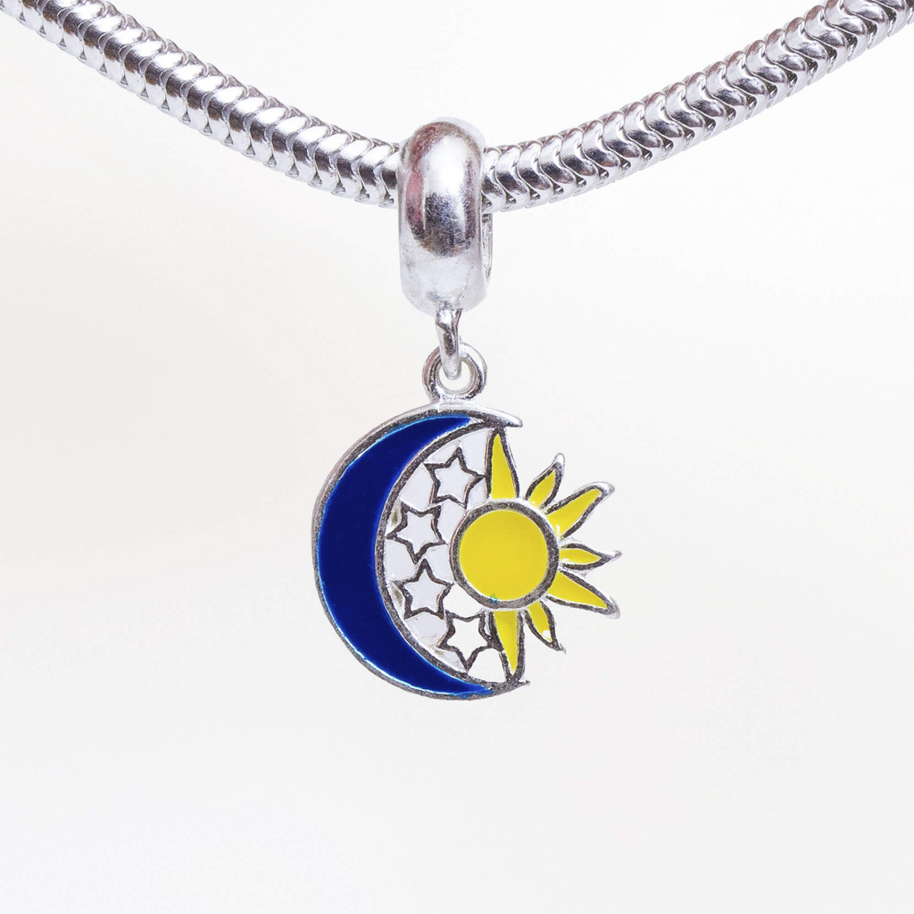 Berloque Lua, Sol e Estrelas Prata 925