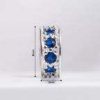 Berloque Mini Separador Zircônia Azul Prata 925