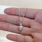Colar Menino Com Zircônia Cristal Prata 925