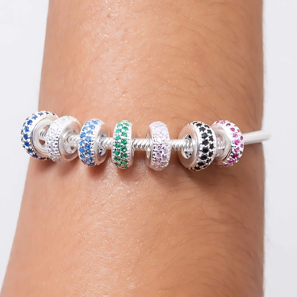 Berloque Separador Zircônia Cristal Prata 925