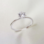 Anel Solitário com Zircônia Cristal Prata 925