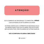 Corrente de Segurança Trava Silicone Cravejada Prata 925