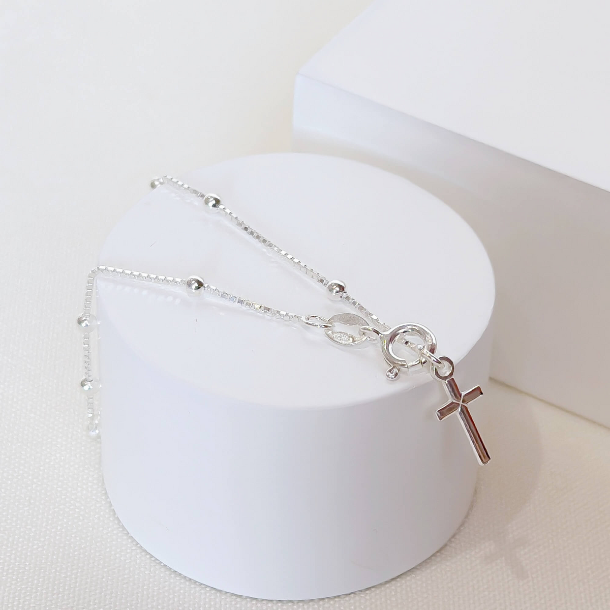 Pulseira Terço Veneziana Prata 925