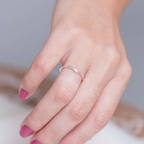 Anel V Liso Minimalista Prata 925