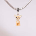 Berloque de Prata 925 Cachorro Pinscher Caramelo