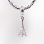 Leve 3 pague 2 - Kit de Berloques em Prata 925 com Avião Pingente, Torre Eiffel e Ganhe Mini Separador Corações
