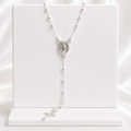 Colar Cartier Terço Nossa Senhora Das Graças 60 cm Prata 925