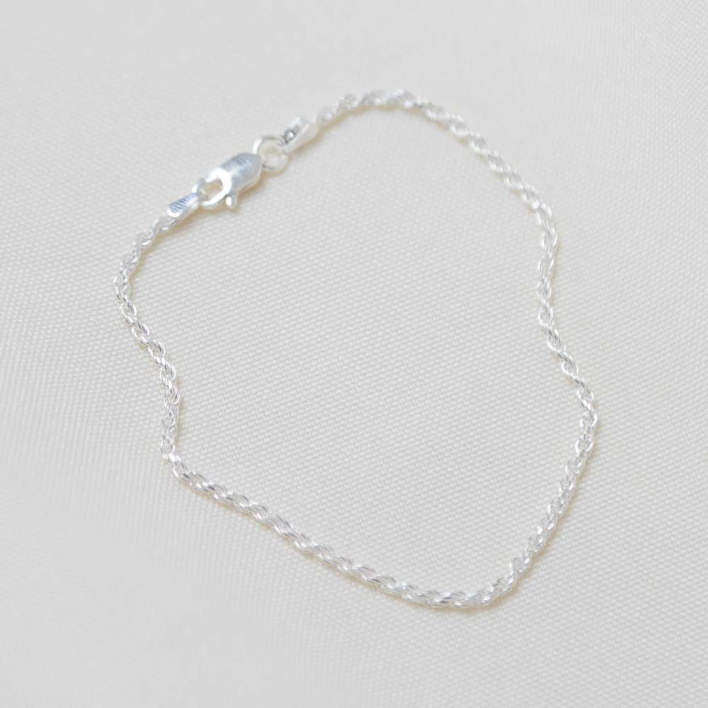 Pulseira Cordão Baiano Médio 18cm Prata 925