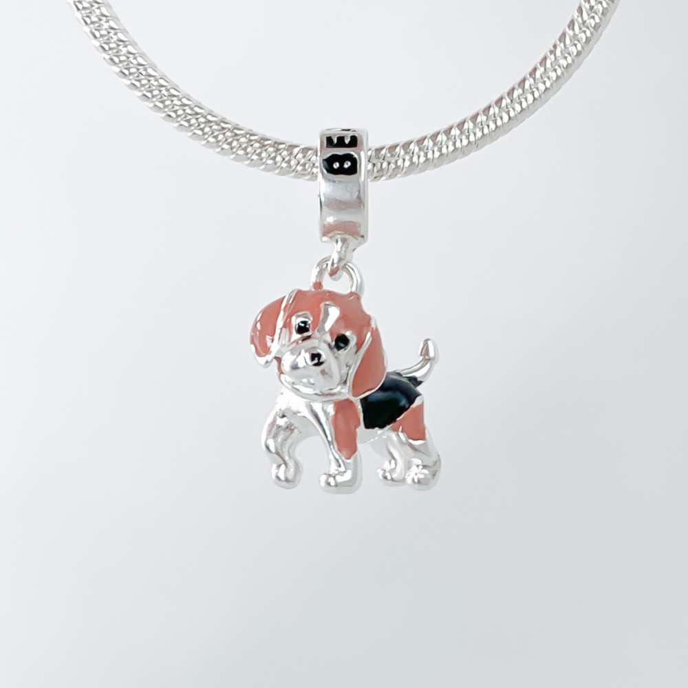 Berloque Cachorro Beagle Prata 925