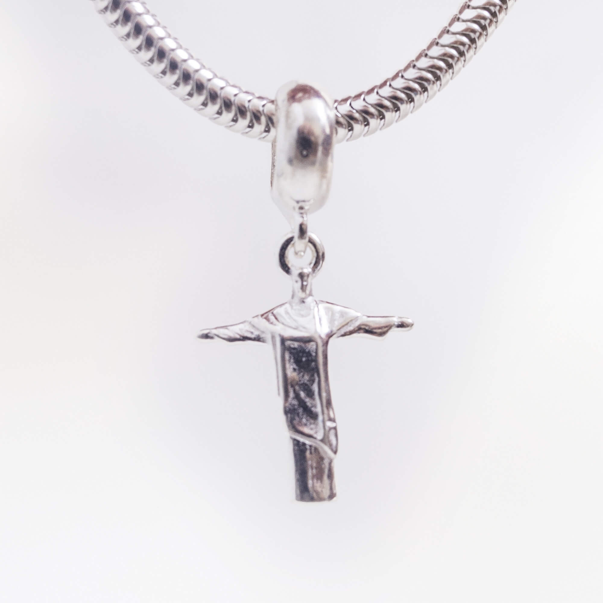 Leve 3 pague 2 - Kit de Berloques em Prata 925 com Avião Pingente, Cristo Redentor e Ganhe Mini Separador Corações