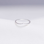 Anel V Liso Minimalista Prata 925