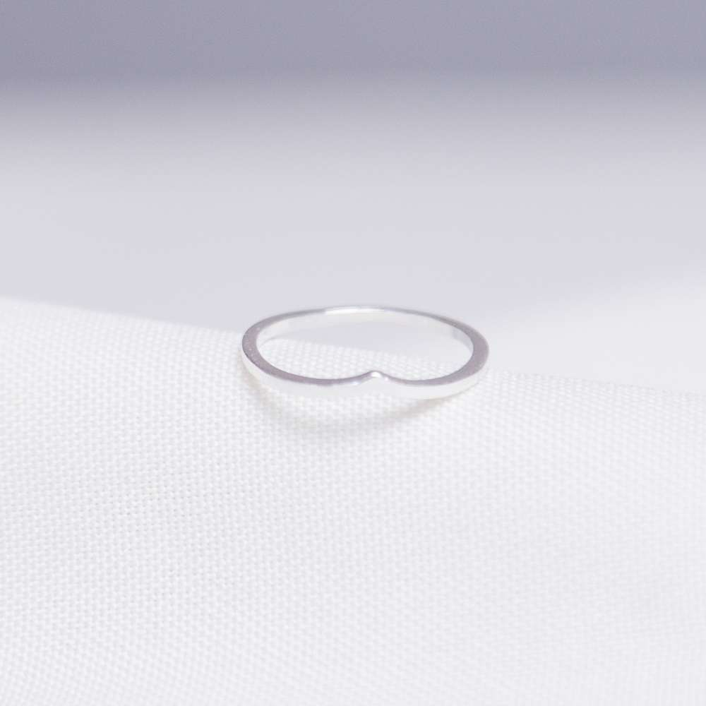 Anel V Liso Minimalista Prata 925