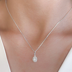 Colar Ponto de Luz Com Cravejado Cristal Prata 925