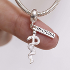 Berloque Profissão Medicina Prata 925
