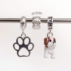Leve 3 pague 2 - Kit de Berloques Prata 925 com Patinha Vazada, Lhasa Apso Marrom e Ganhe Mini Separador Corações