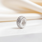 Berloque Separador Zircônia Cristal Prata 925