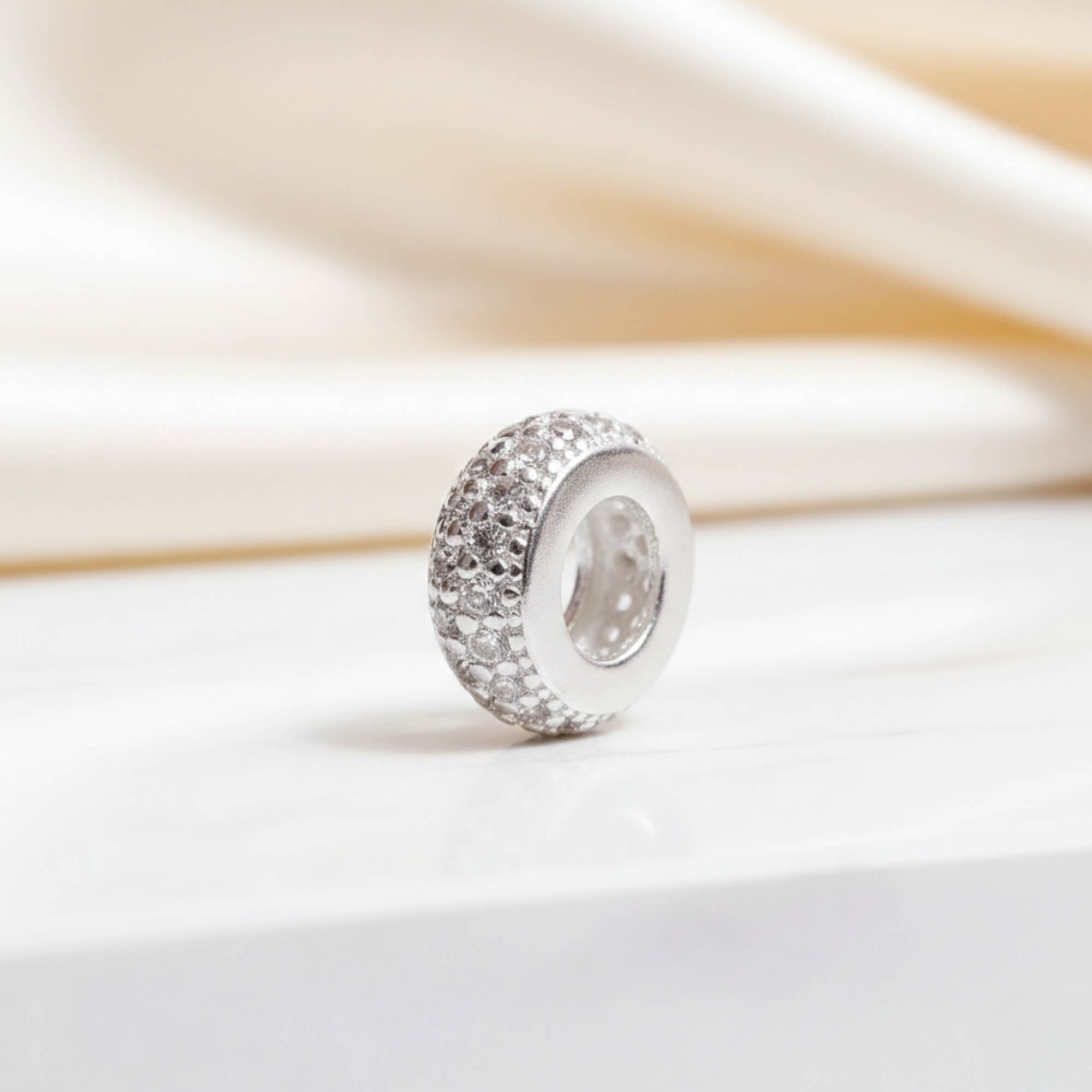 Berloque Separador Zircônia Cristal Prata 925