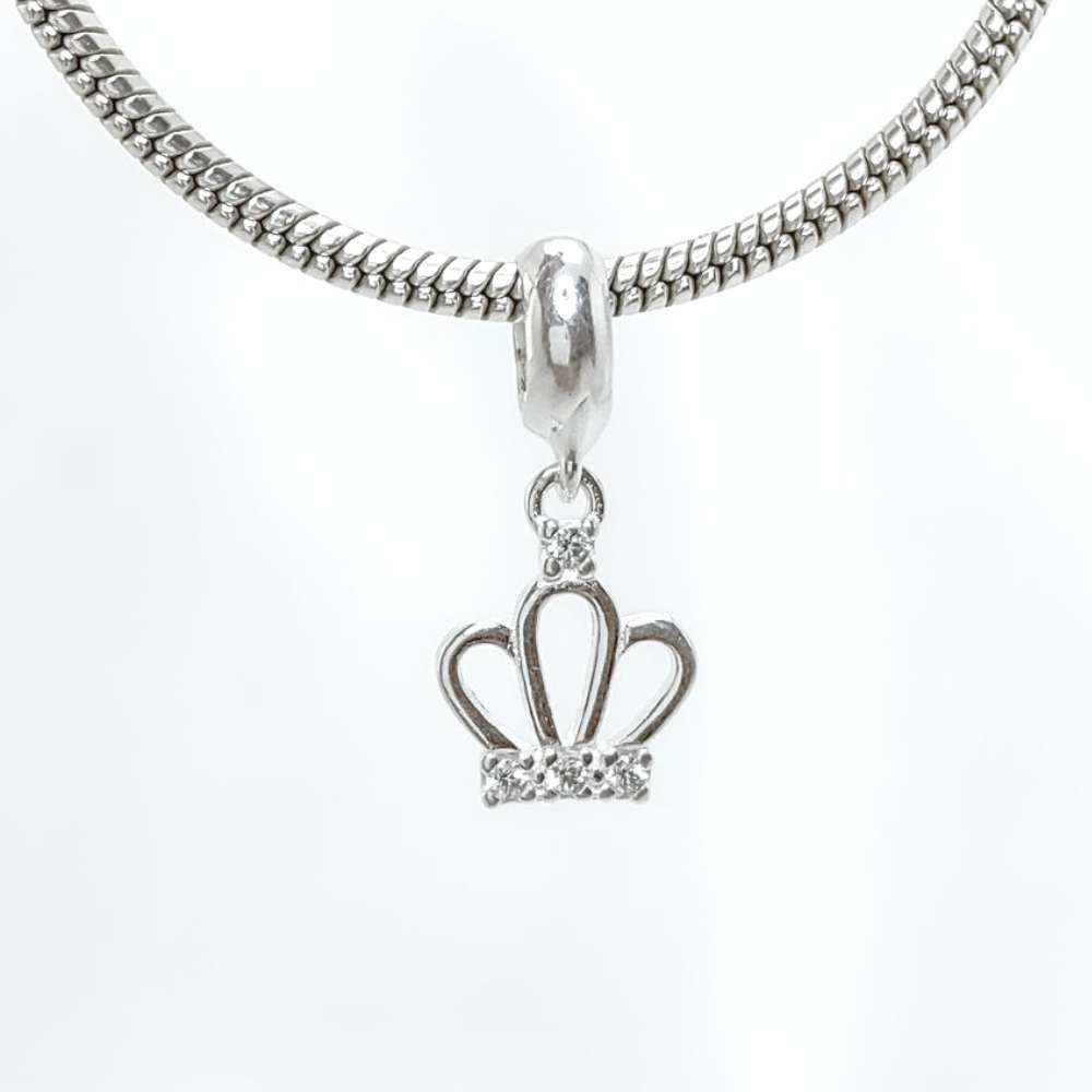 Berloque Coroa Pingente Prata 925