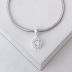 Berloque Radiante Zircônia Cristal Prata 925