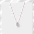 Colar de Prata 925 Azul Celeste Com Zircônias Cristais 45 cm